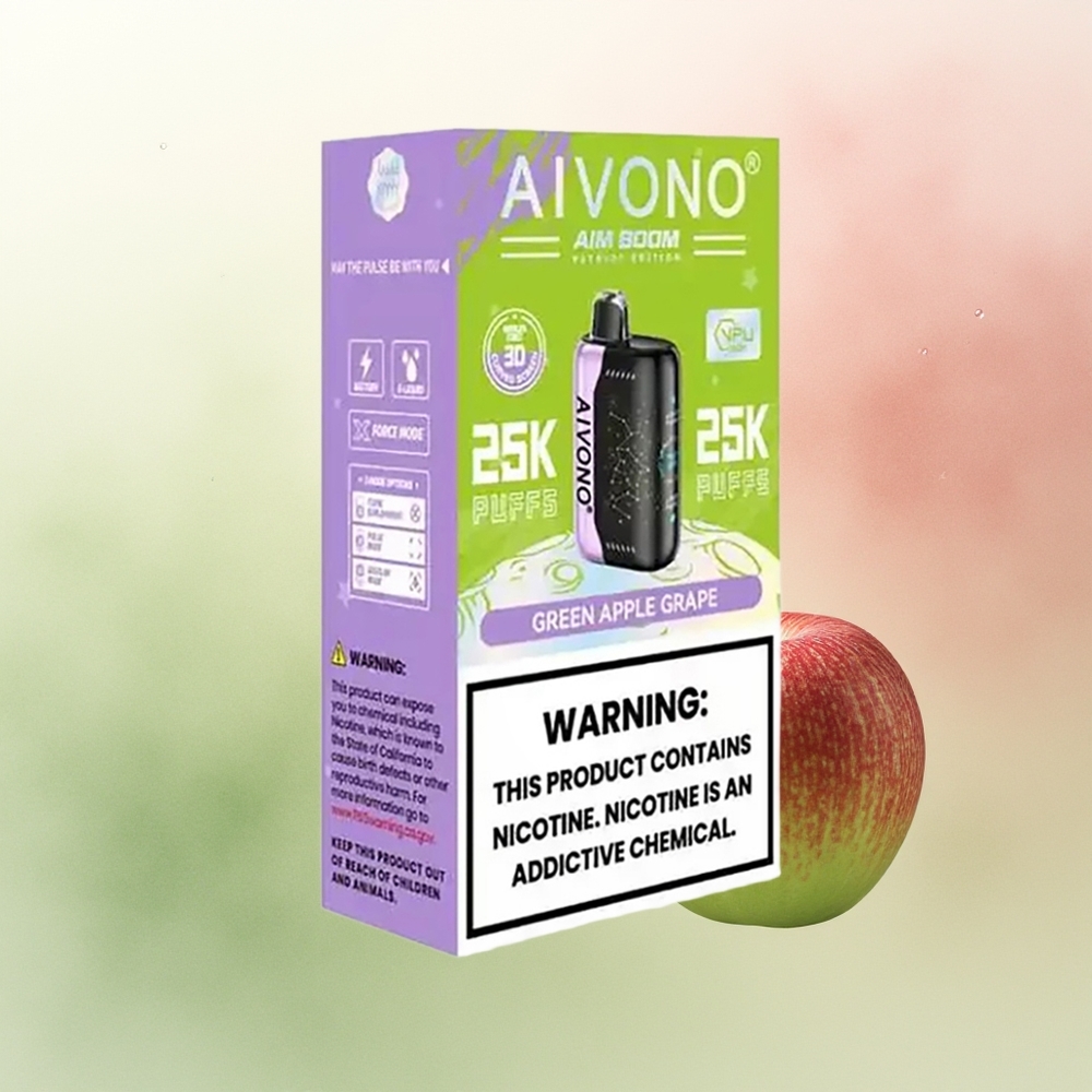 Aivono Aim Boom 25000 Puffs Green Apple Grape 650mAh 1.2ohm Mesh