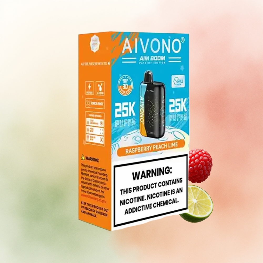 Aivono Aim Boom 25000 Puffs Raspberry Peach Lime Zero Mesh
