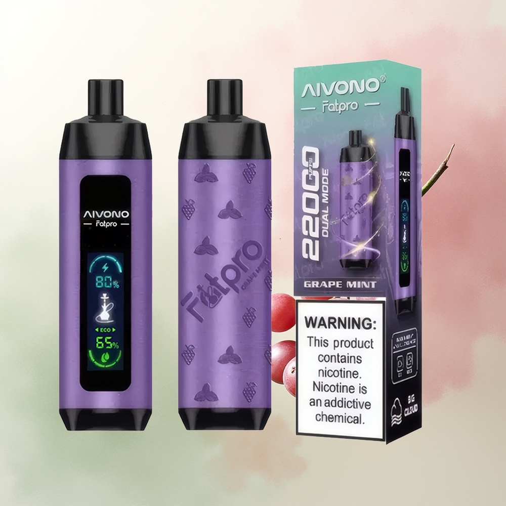 Aivono Aim Fatpro 22000 Puffs Grape Mint Dual Mode Mesh Coil