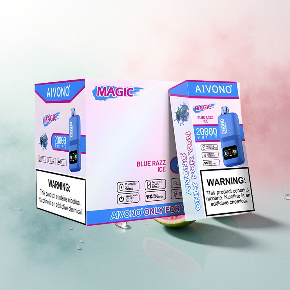 Aivono Aim Magic 20000 Puffs Blue Razz Ice Rechargeable 5% Nicotine