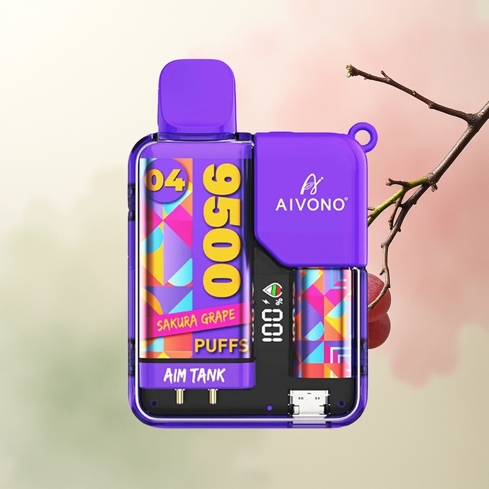 Aivono Aim Tank 9500 Puffs Sakura Grape LCD Mesh