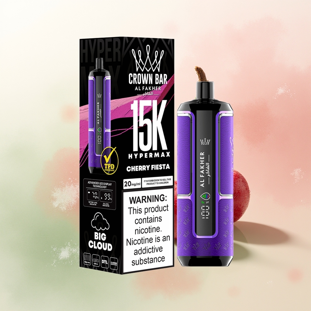Al Fakher Crown Bar 15K Hypermax Puffs Cherry Fiesta 22ml DTL