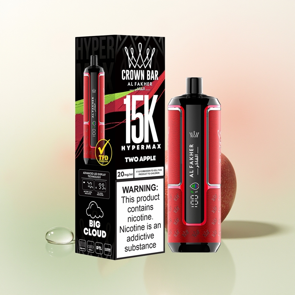 Al Fakher Crown Bar 15K Hypermax Puffs Double Apple 22ml 600mAh
