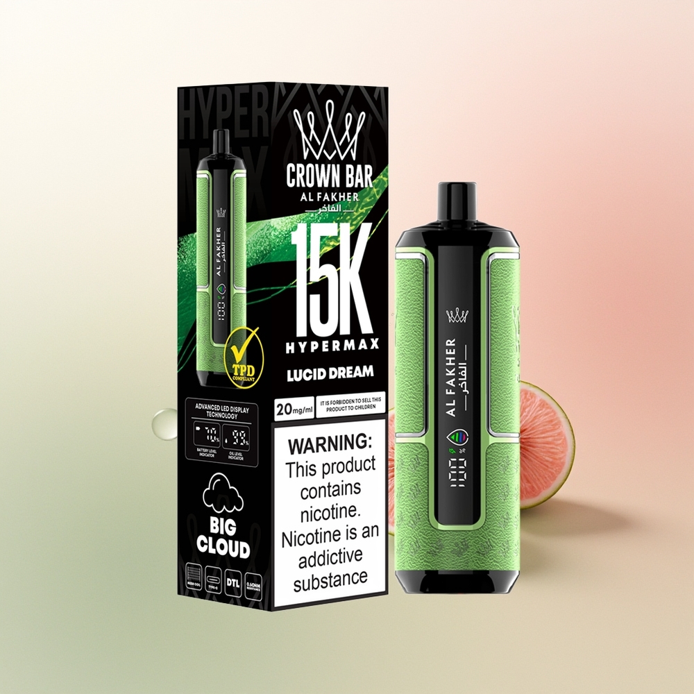 Al Fakher Crown Bar 15K Hypermax Puffs Lucid Dream 22ml DTL
