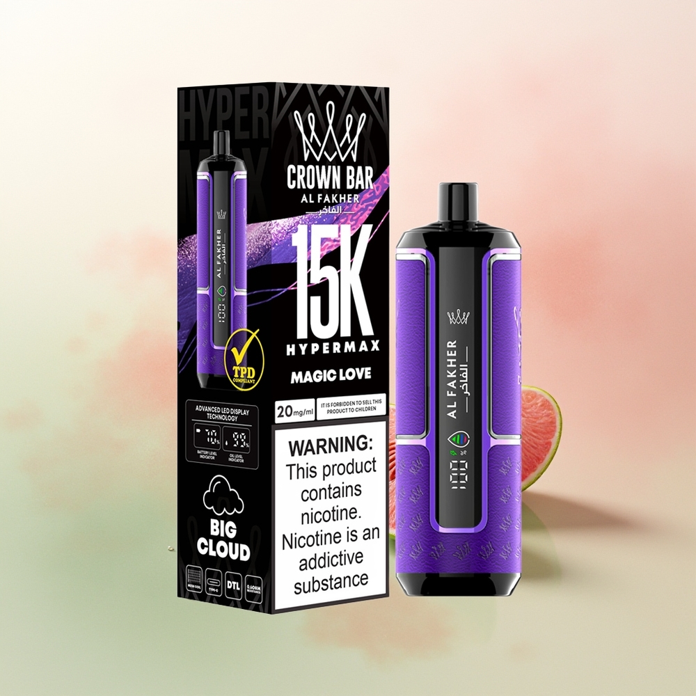 Al Fakher Crown Bar 15K Hypermax Puffs Magic Love Compact 6mg