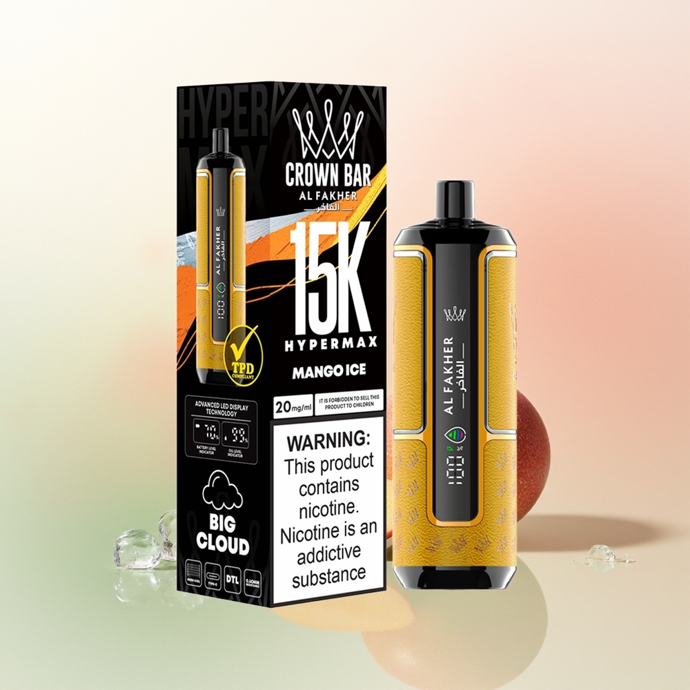 Al Fakher Crown Bar 15K Hypermax Puffs Mango Ice 22ml DTL