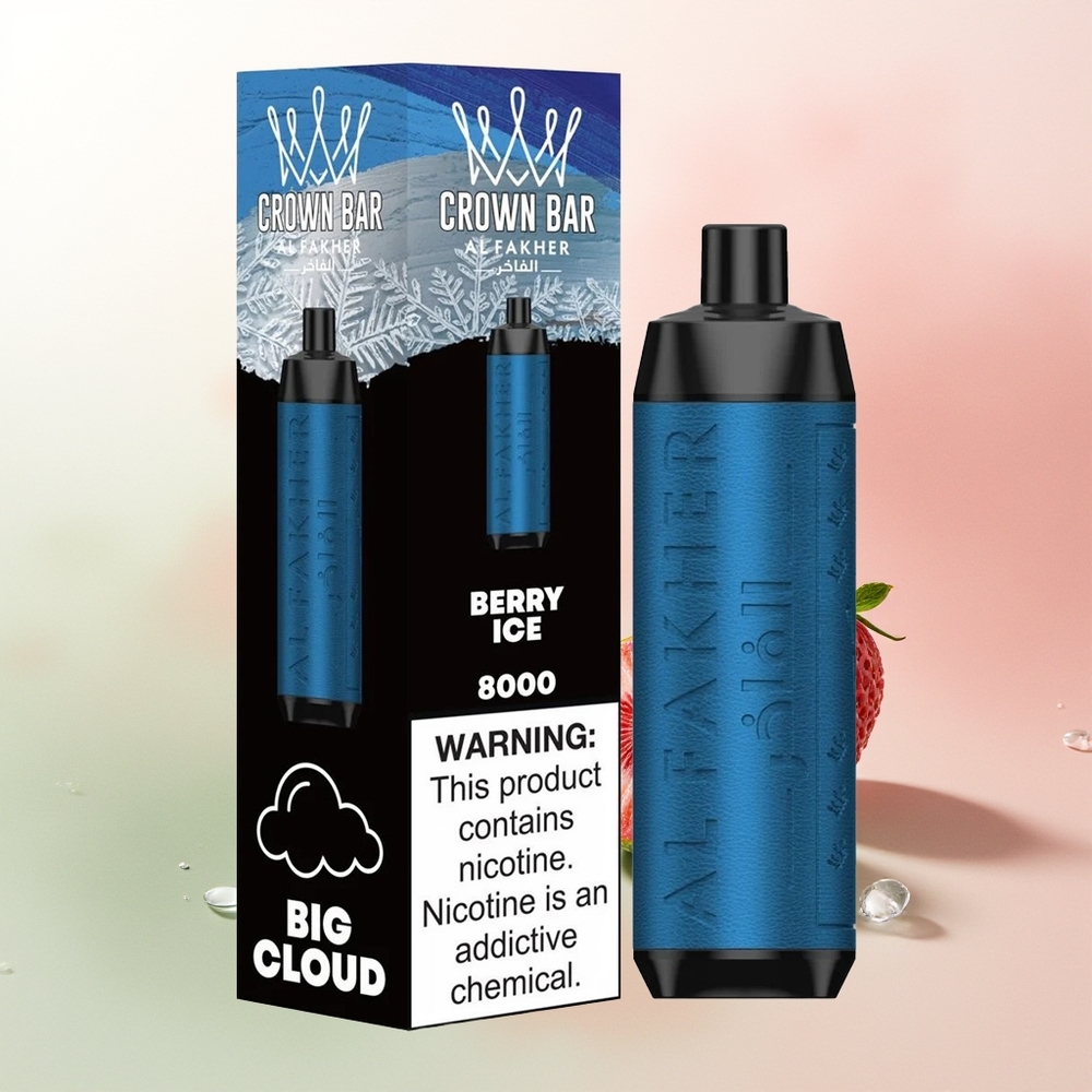 Al Fakher Crown Bar 8000 Crystal Puffs Berry Ice with 18ml and 0.6ohm