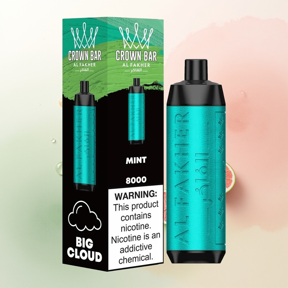 Al Fakher Crown Bar 8000 Crystal Puffs Disposable Vape with 18ml e-Liquid and 600mah Battery