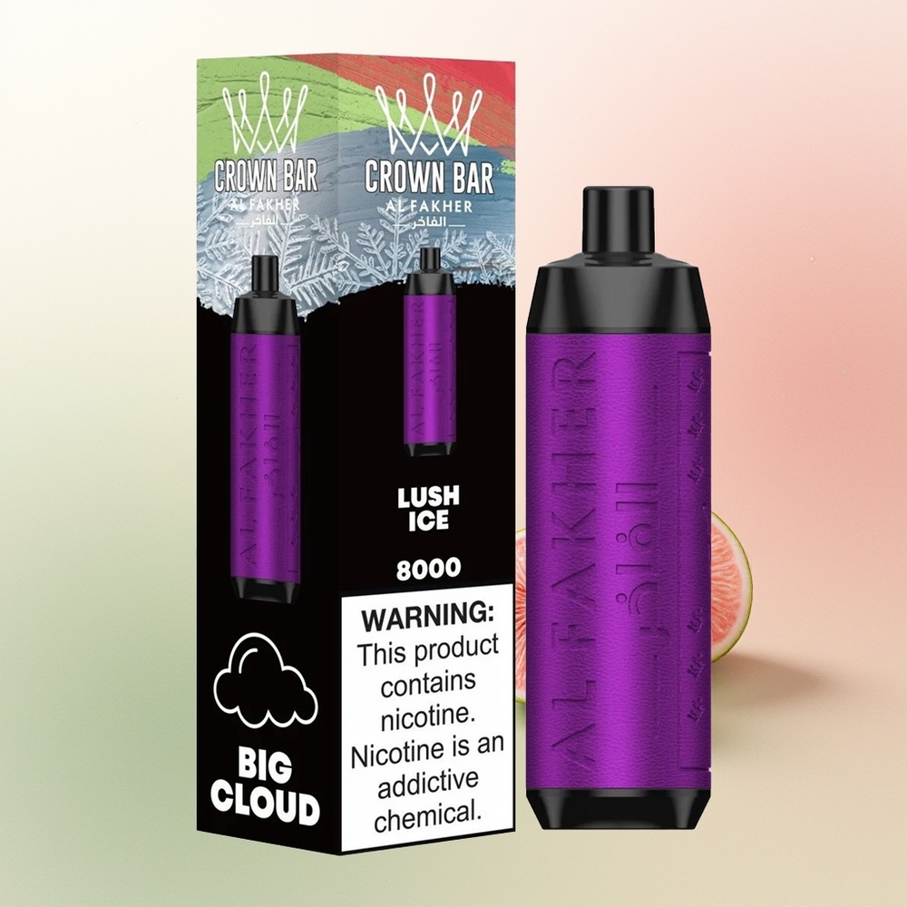 Al Fakher Crown Bar 8000 Crystal Puffs Disposable Vape with Type-C Charging and 18ml Capacity