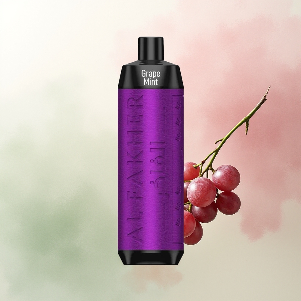 Al Fakher Crown Bar 8000 Crystal Puffs Mint Grape Disposable Vape with USB-C and 18ml Capacity