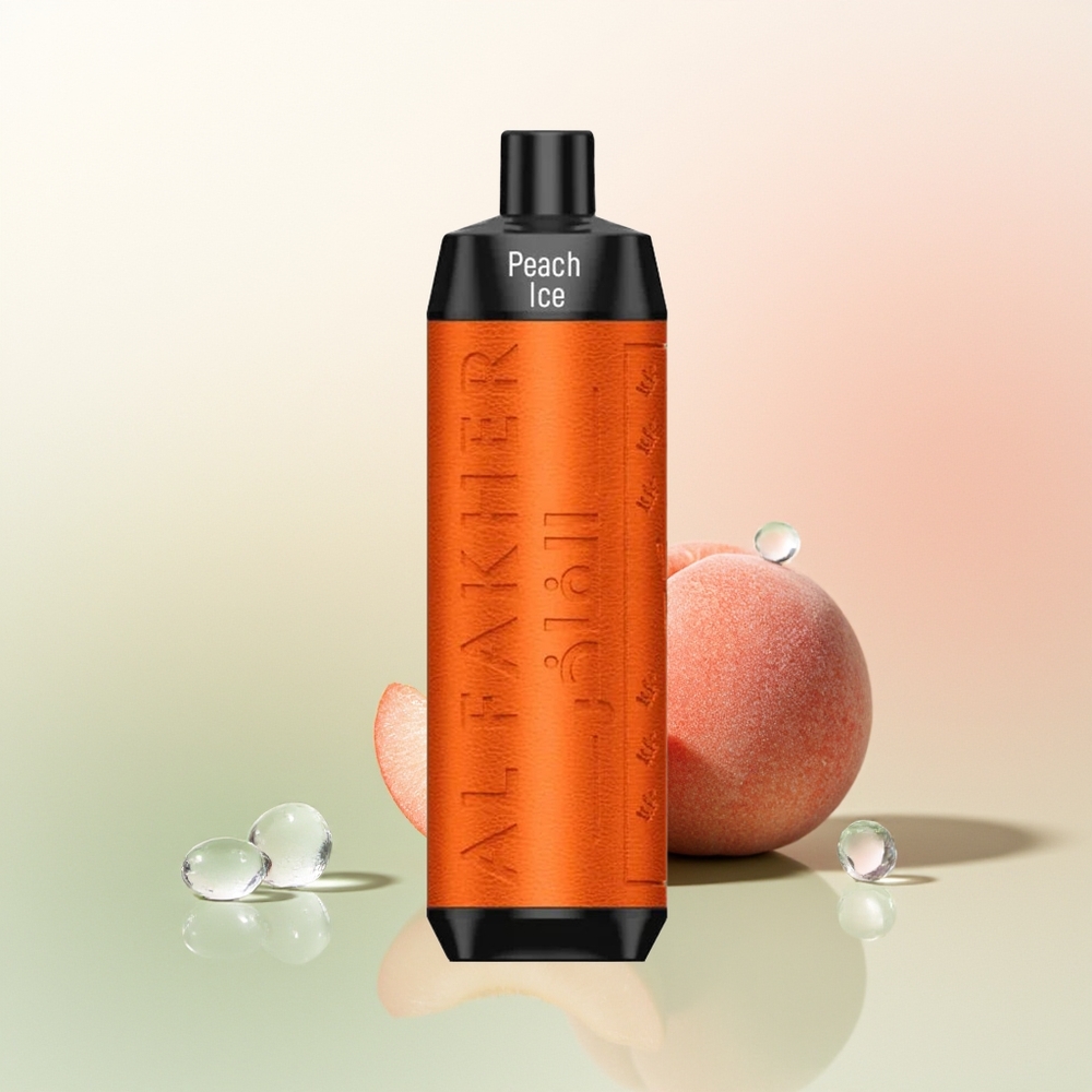 Al Fakher Crown Bar 8000 Crystal Puffs Peach Ice with 18ml Liquid & 5mg Nicotine
