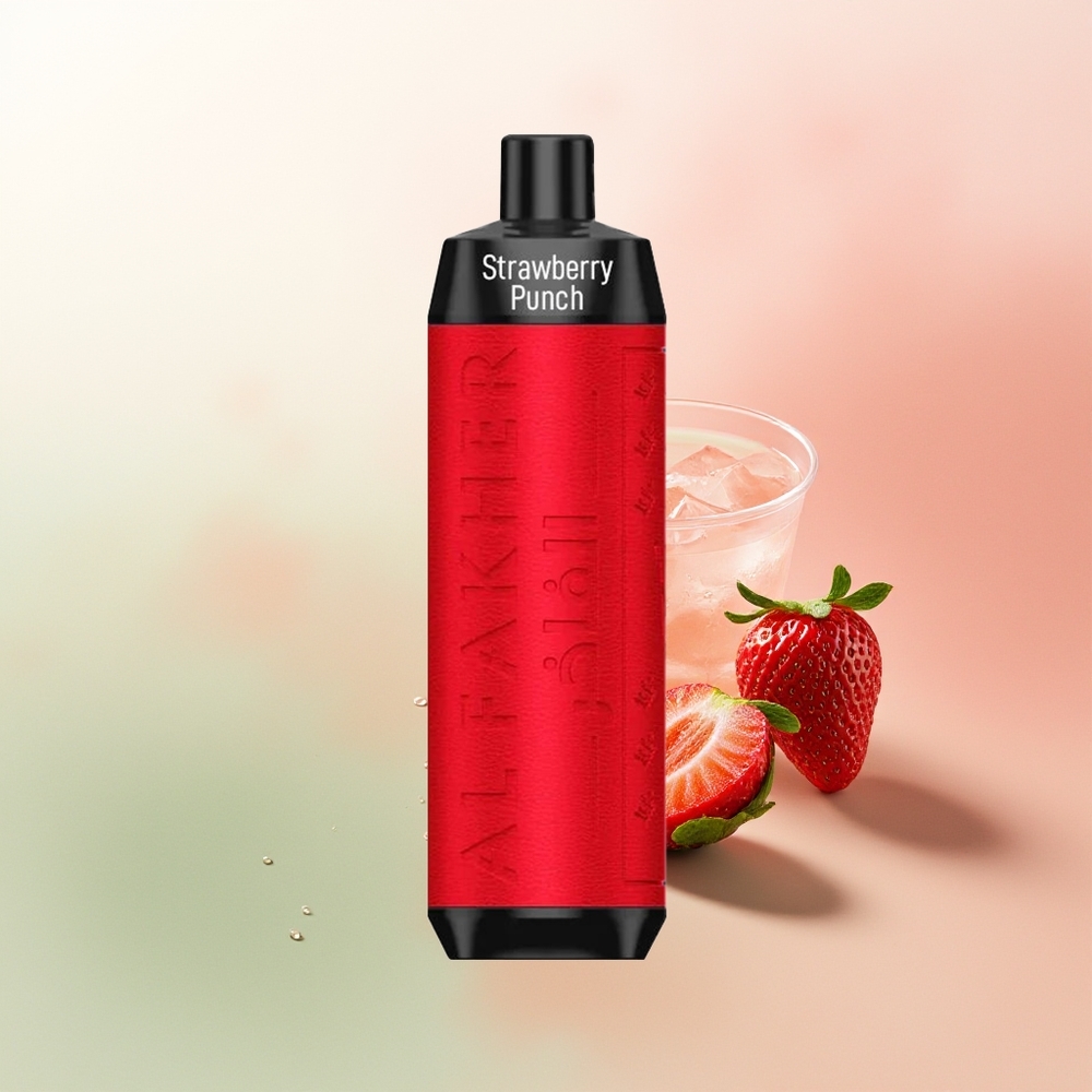 Al Fakher Crown Bar 8000 Crystal Puffs Strawberry Punch Disposable Vape with 18ml Liquid and 0.6ohm Coil