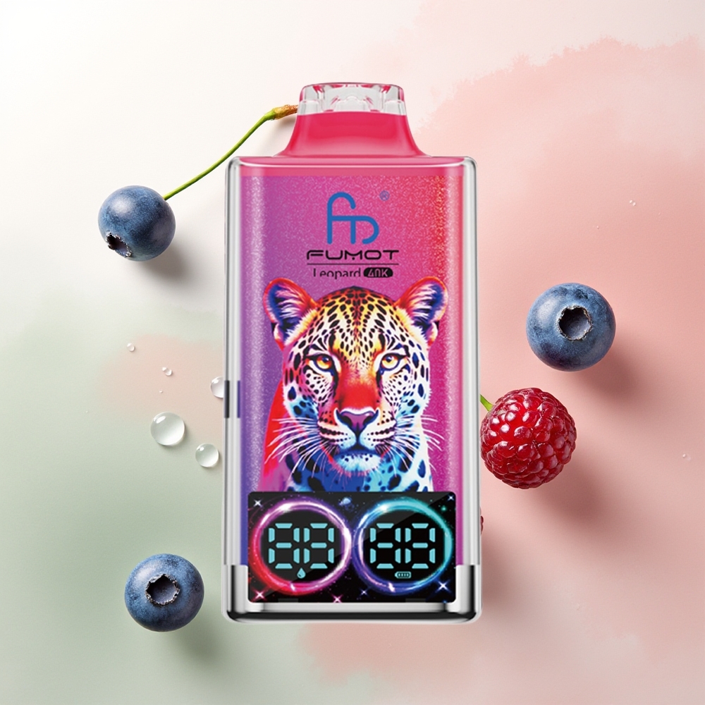 Fumot Leopard 40K Puffs Blueberry Cherry Cranberry Dual Mesh 5% Nicotine