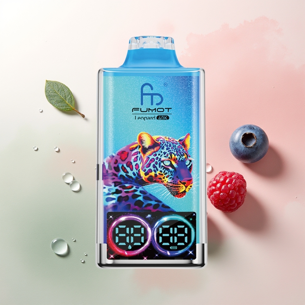 Fumot Leopard 40K Puffs Blueberry Raspberry 5% Nicotine Dual Mesh