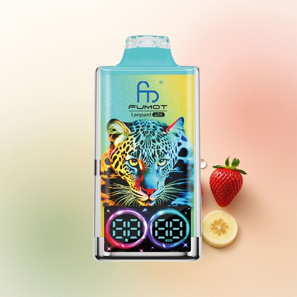 Fumot Leopard 40K Puffs Strawberry Banana Dual Mesh 5% Nicotine