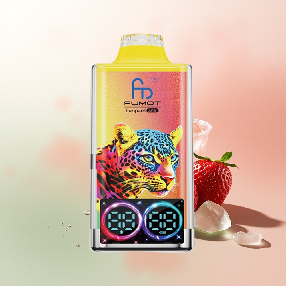 Fumot Leopard 40K Puffs Strawberry Ice Dual Mesh 5% Nicotine