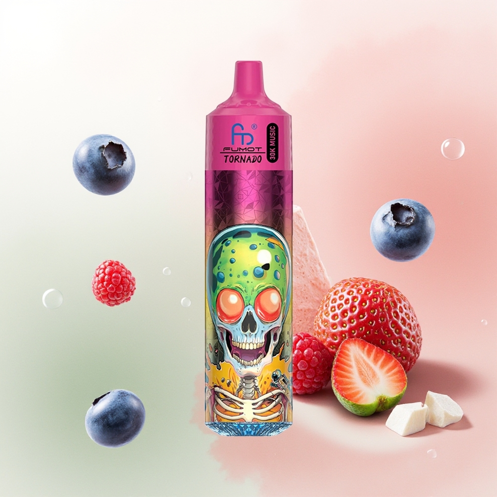 Fumot Randm Tornado 30000 Puffs Blueberry Strawberry Raspberry Ice Cream with 30mL and 5% Nicotine