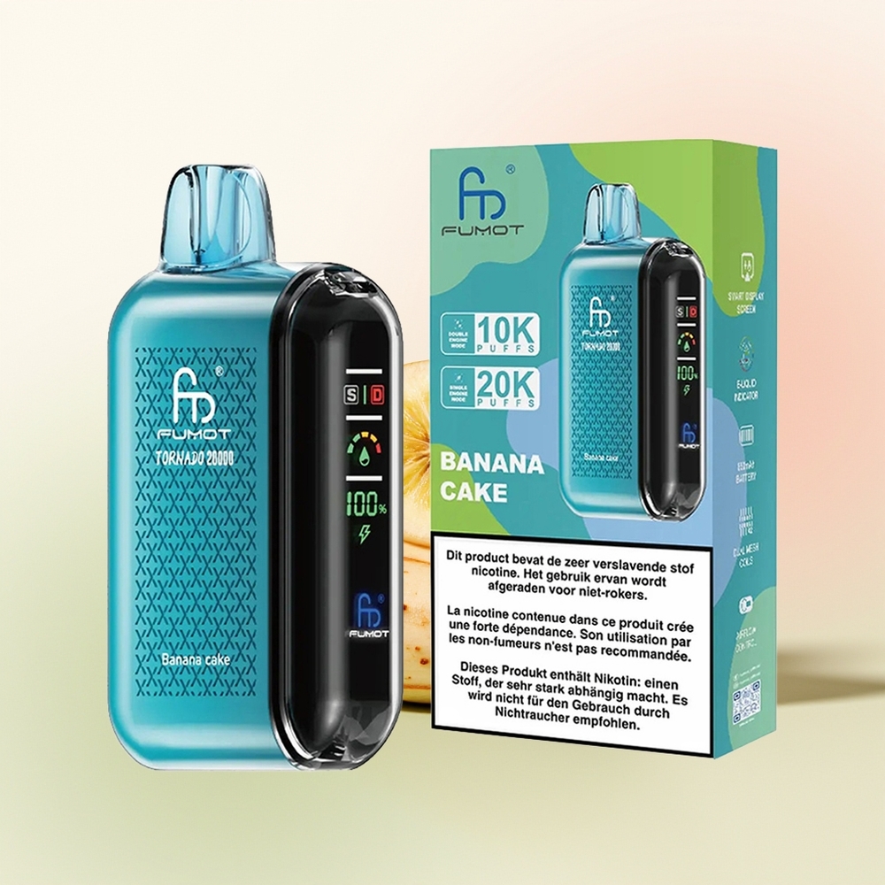 Fumot Tornado 20000 Puffs Banana Cake Dual Mesh Smart Display