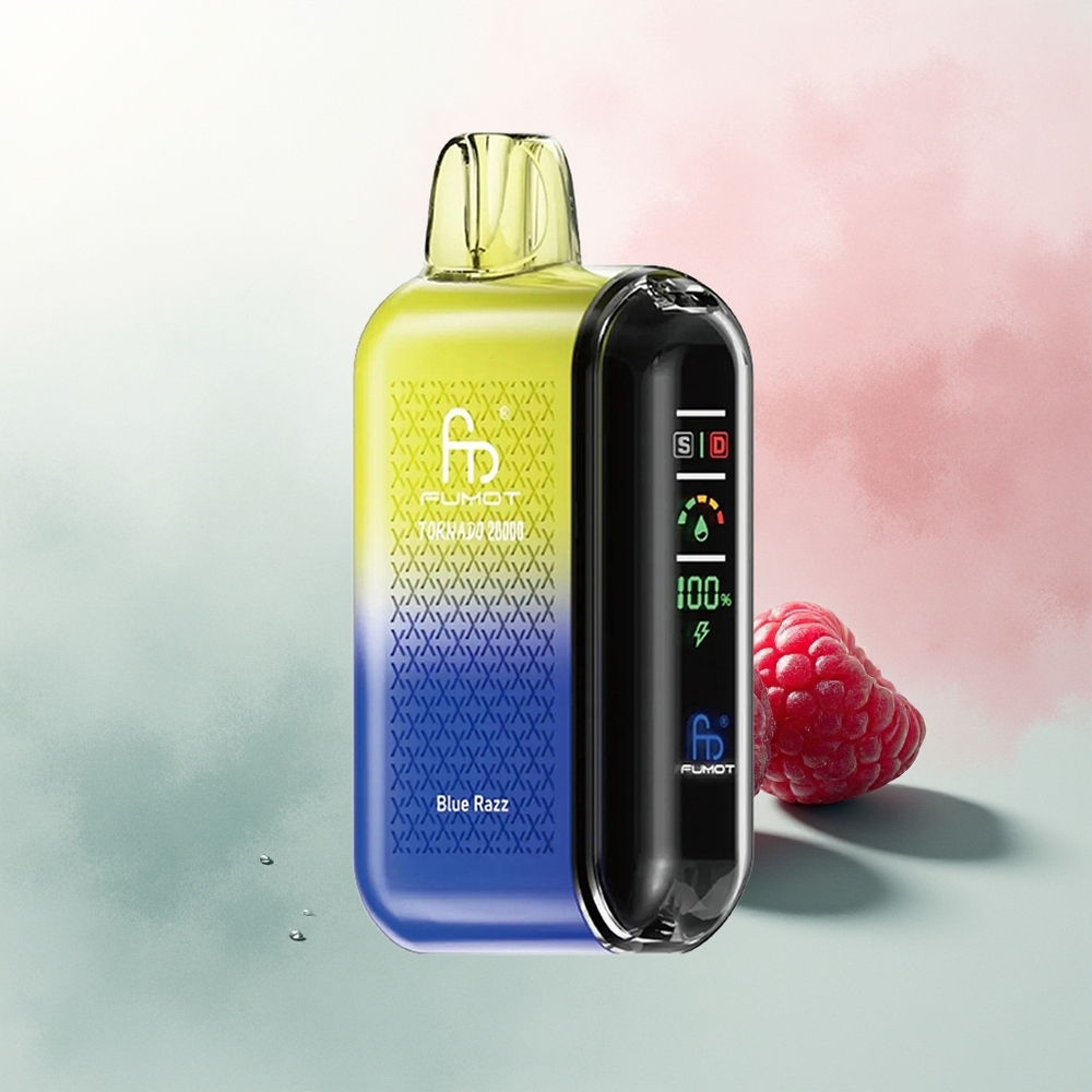Fumot Tornado 20000 Puffs Blue Razz Dual Mesh Smart Display