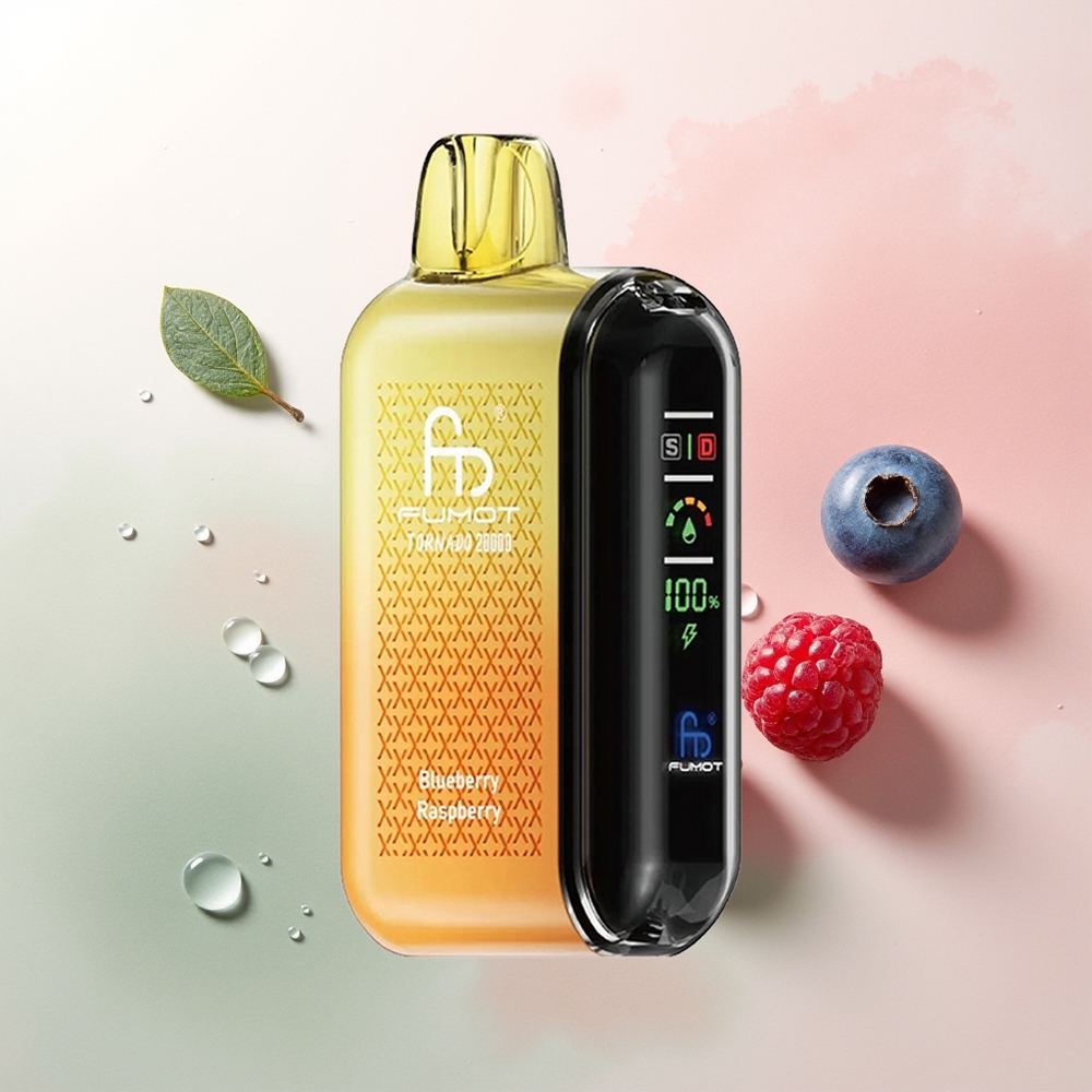 Fumot Tornado 20000 Puffs Blueberry Raspberry Dual Mesh Smart Display
