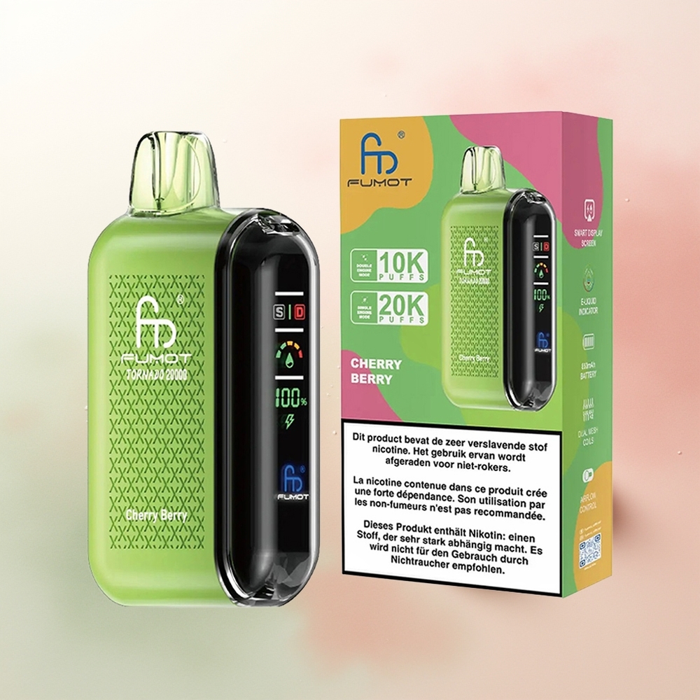 Fumot Tornado 20000 Puffs Cherry Berry Dual Mesh Airflow