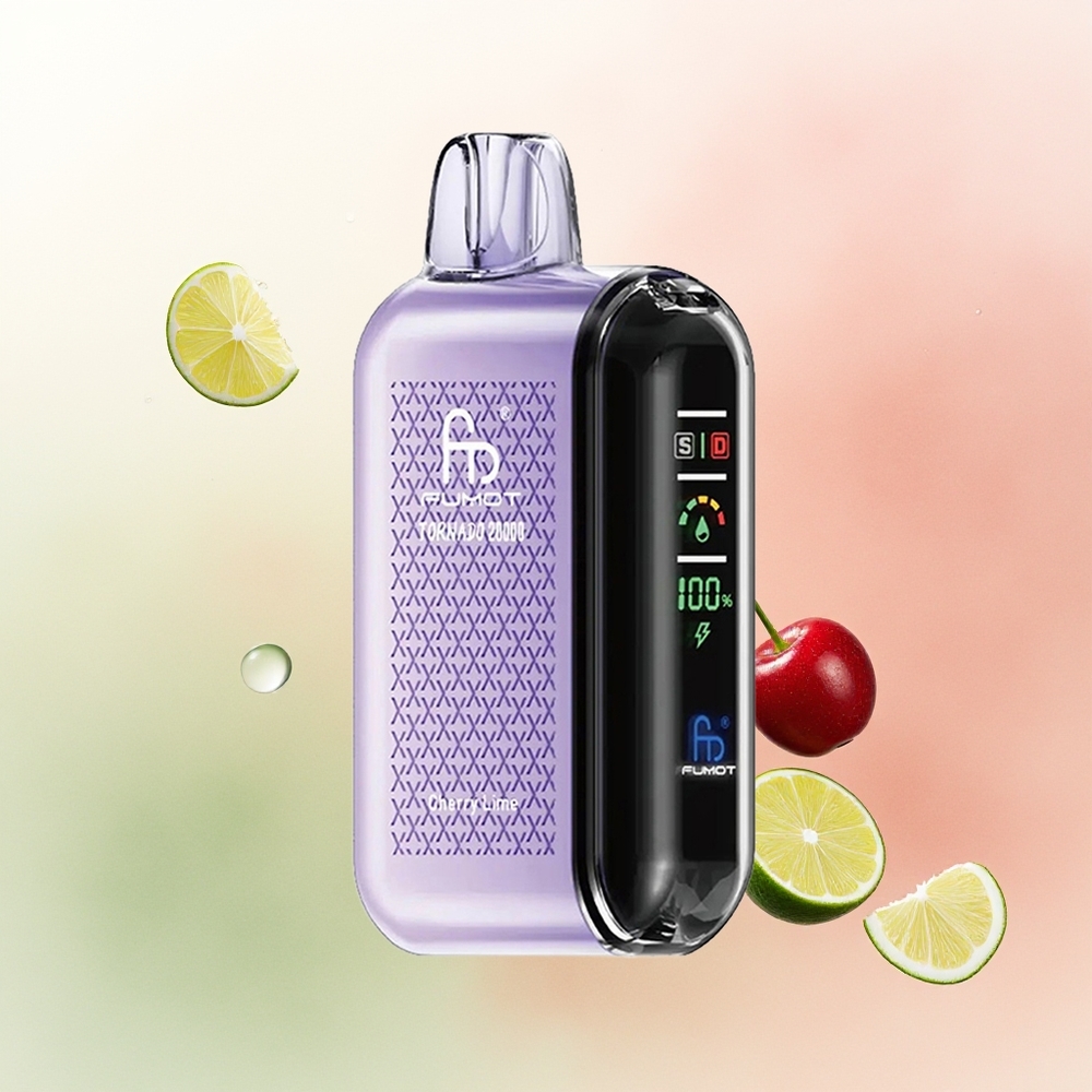 Fumot Tornado 20000 Puffs Cherry Lime Dual Mesh Smart Display