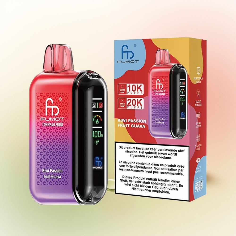Fumot Tornado 20000 Puffs Kiwi Passion Fruit Guava Dual Mesh Airflow Control