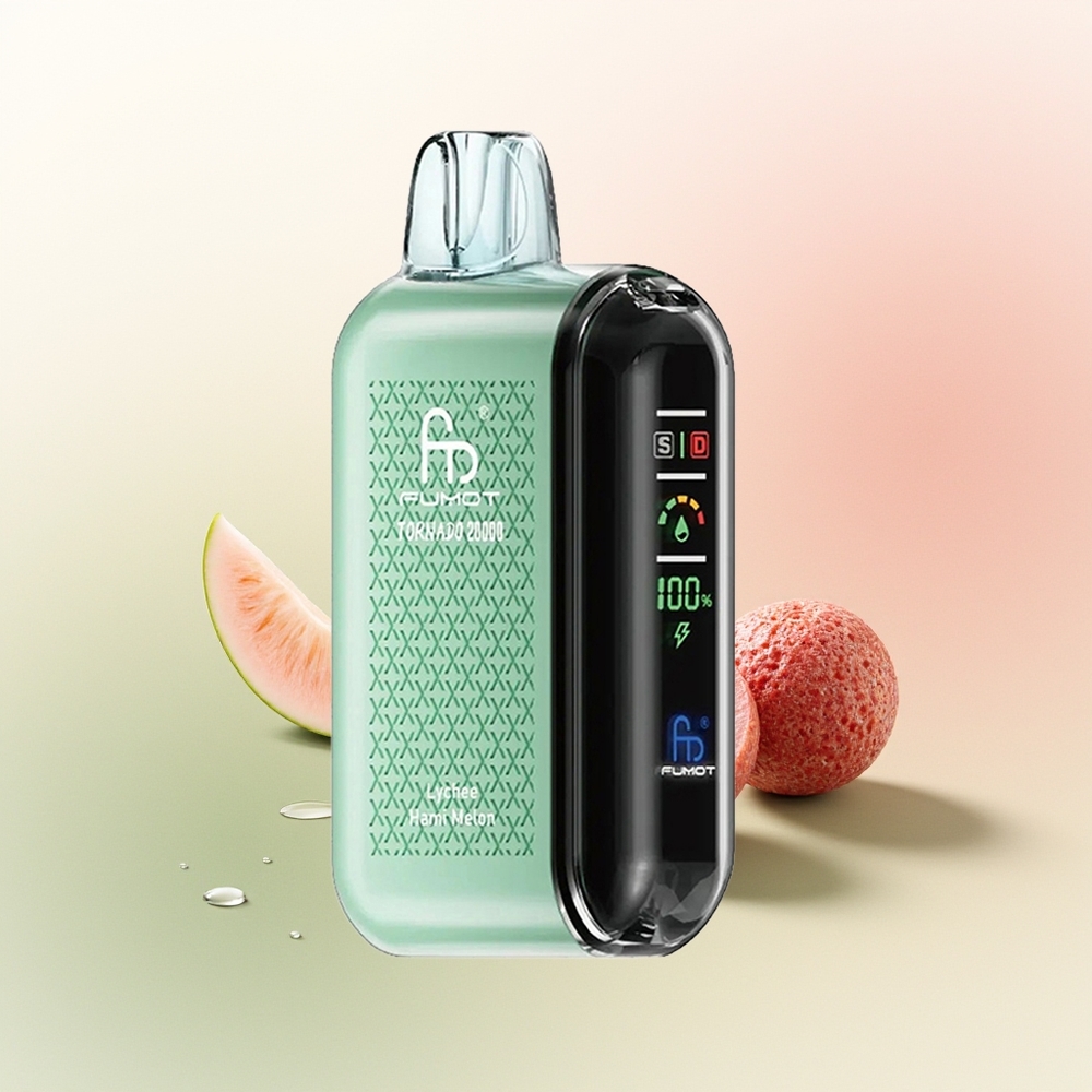 Fumot Tornado 20000 Puffs Lychee Hami Melon Dual Mesh Smart Display