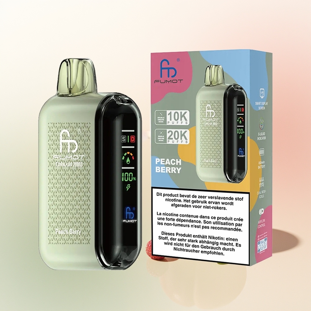 Fumot Tornado 20000 Puffs Peach Berry Dual Mesh Airflow