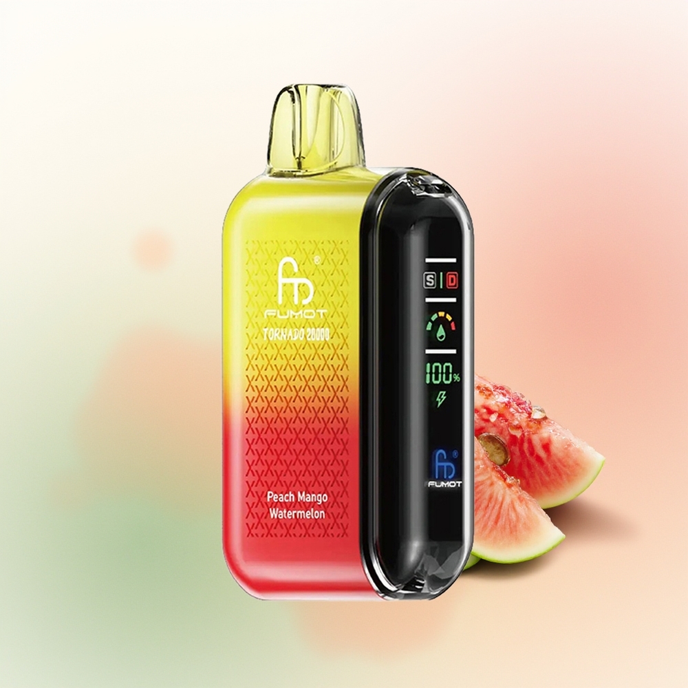 Fumot Tornado 20000 Puffs Peach Mango Watermelon Dual Mesh Smart Display