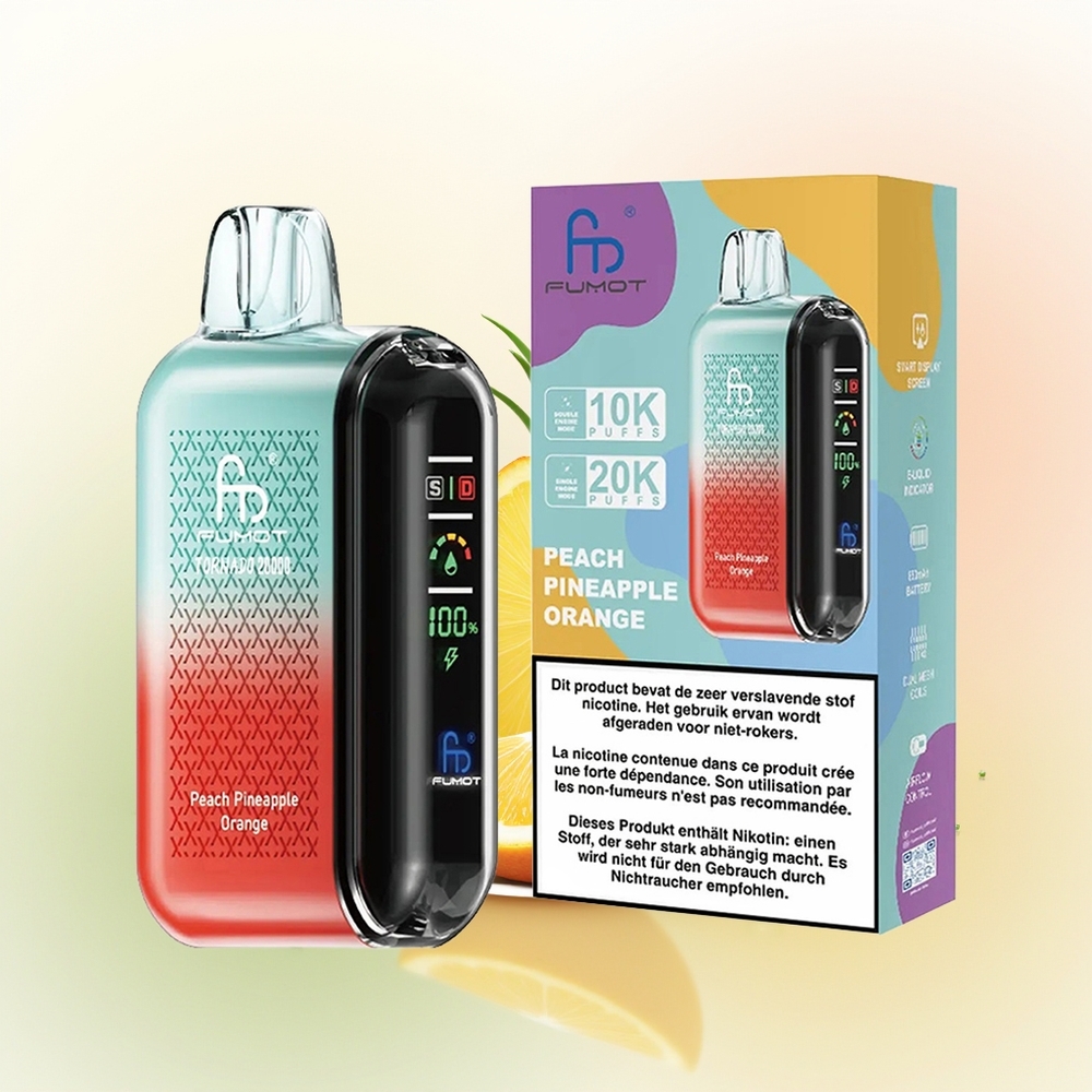 Fumot Tornado 20000 Puffs Peach Pineapple Orange Dual Mesh Airflow Control