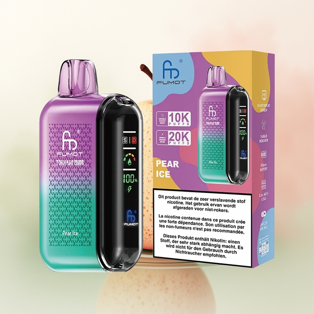 Fumot Tornado 20000 Puffs Pear Ice Dual Mesh Smart Display