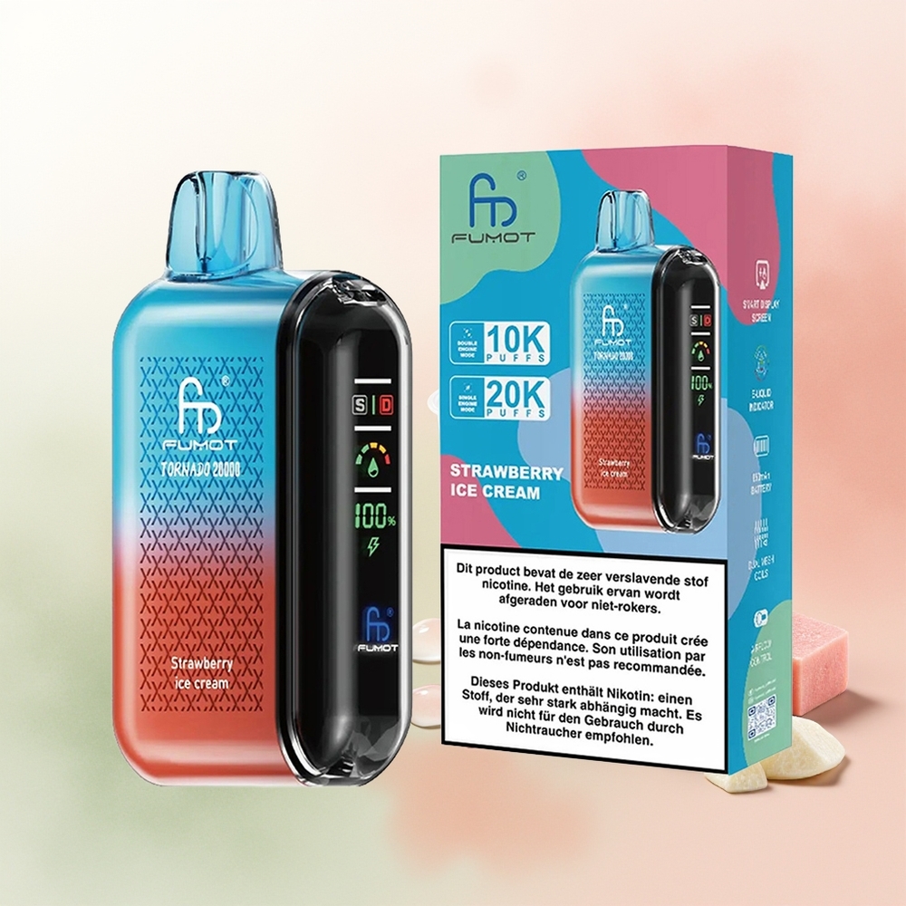 Fumot Tornado 20000 Puffs Strawberry Ice Cream Dual Mesh Airflow