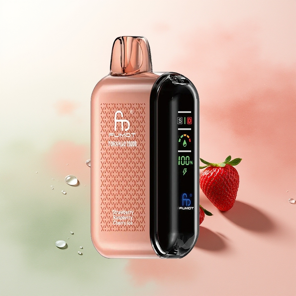 Fumot Tornado 20000 Puffs Strawberry Raspberry Cherry Ice Dual Mesh Airflow