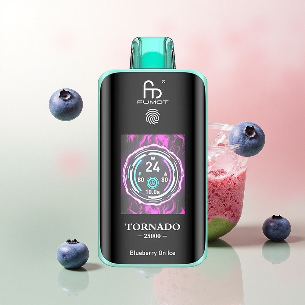 Fumot Tornado 25000 Puffs Blueberry On Ice with HD Screen & 700mAh Battery