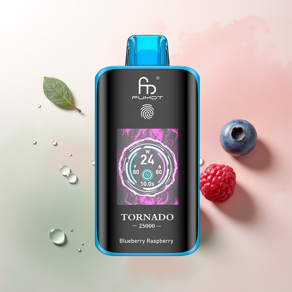 Fumot Tornado 25000 Puffs Blueberry Raspberry HD Screen 700mAh