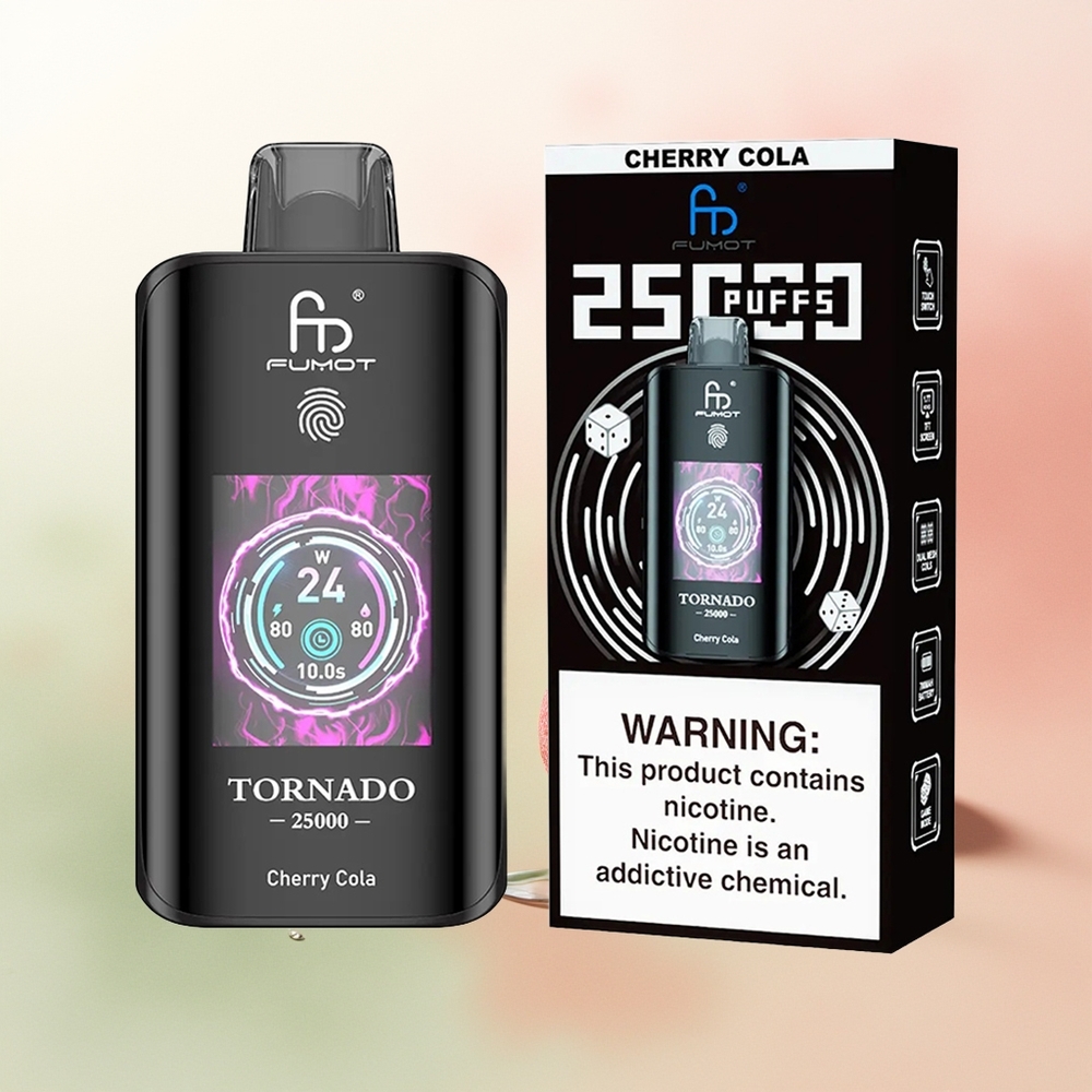Fumot Tornado 25000 Puffs Cherry Cola HD Screen Rechargeable