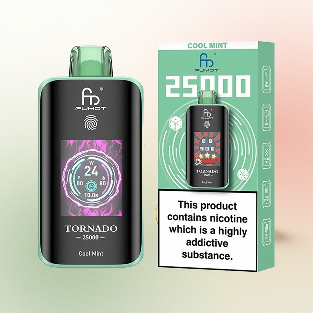 Fumot Tornado 25000 Puffs Cool Mint HD Rechargeable
