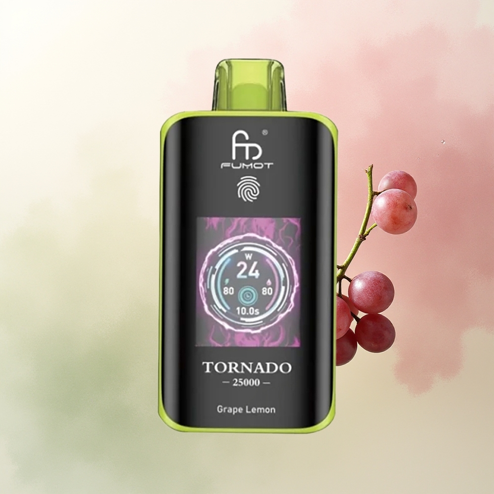 Fumot Tornado 25000 Puffs Grape Lemon HD Rechargeable