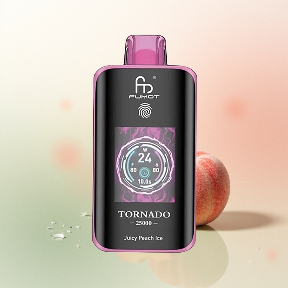 Fumot Tornado 25000 Puffs Juicy Peach Ice with HD Screen & Type-C Charging