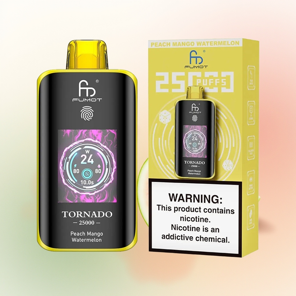 Fumot Tornado 25000 Puffs Peach Mango Watermelon HD Rechargeable