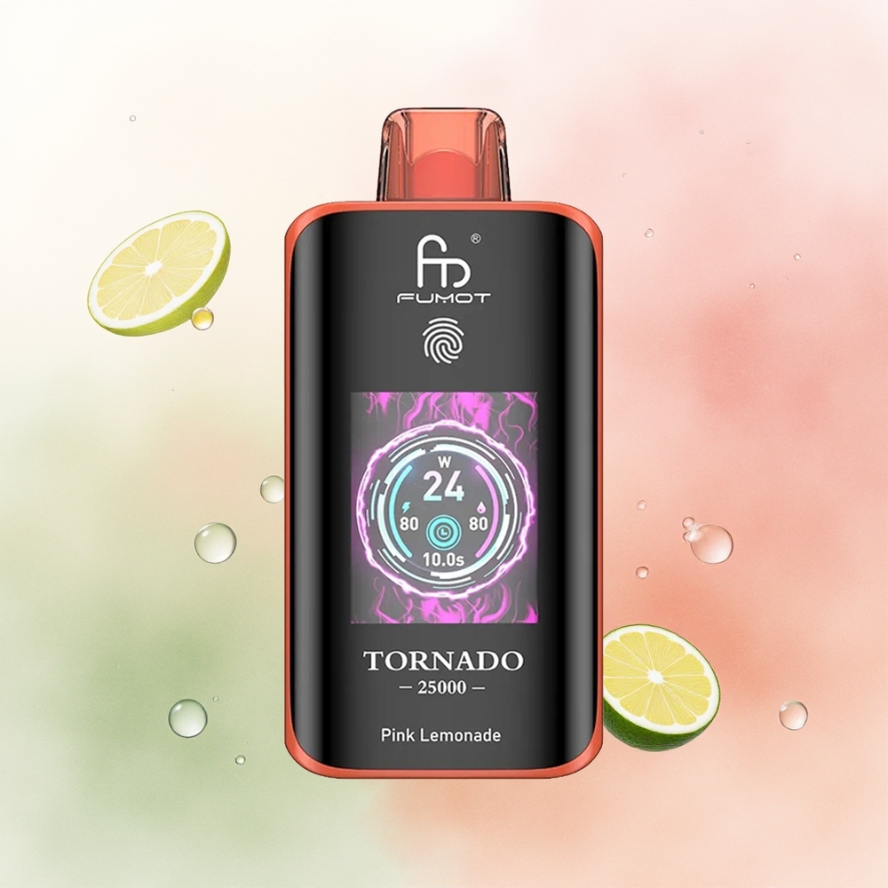 Fumot Tornado 25000 Puffs Pink Lemonade HD with Rechargeable Battery
