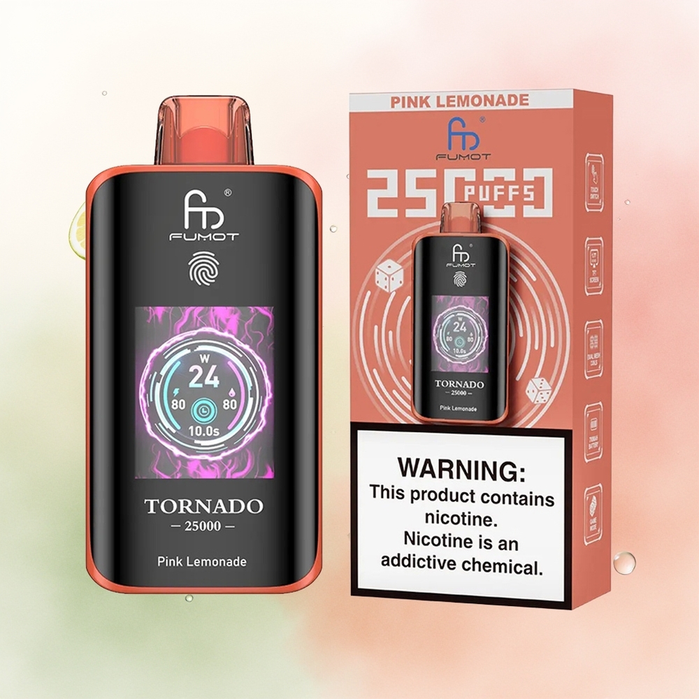 Fumot Tornado 25000 Puffs Pink Lemonade HD with Rechargeable Battery