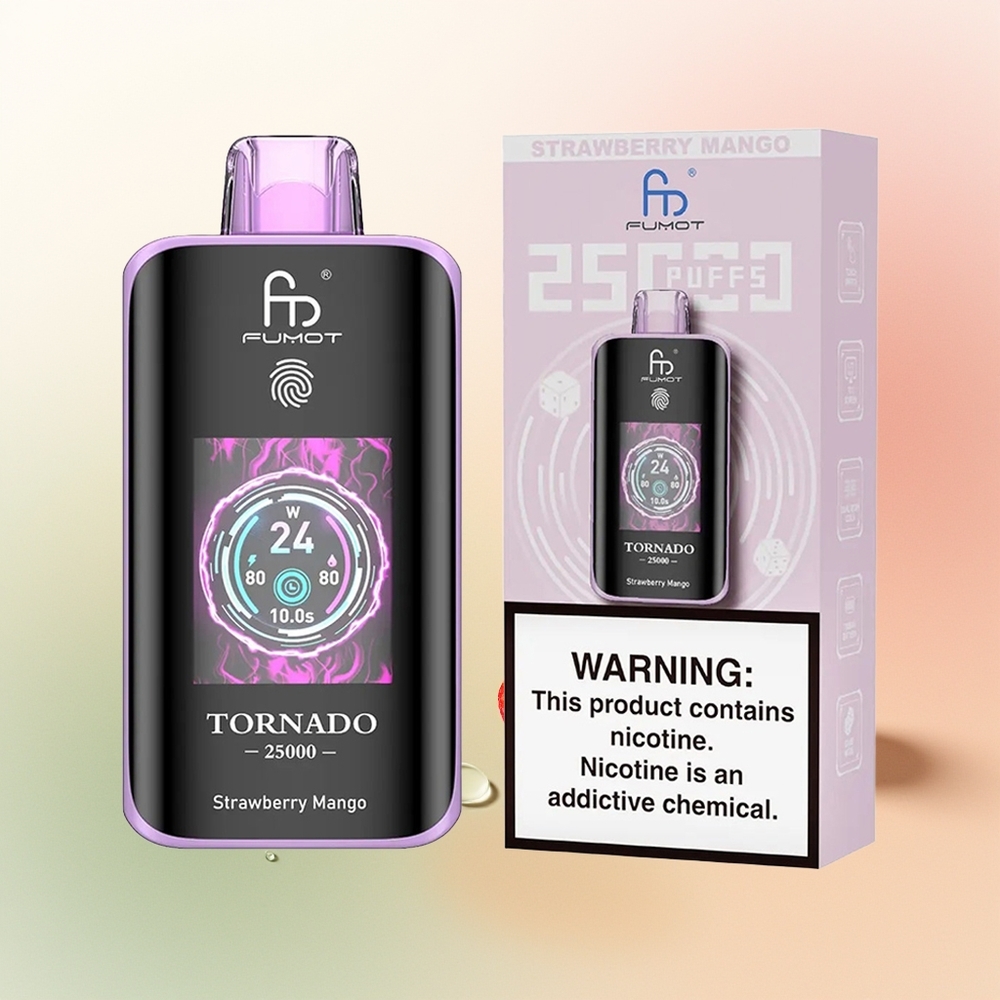 Fumot Tornado 25000 Puffs Strawberry Mango HD Rechargeable