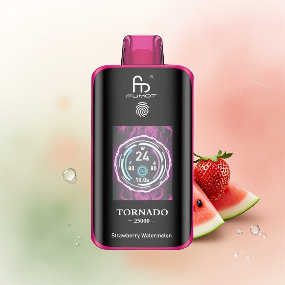 Fumot Tornado 25000 Puffs Strawberry Watermelon HD Rechargeable