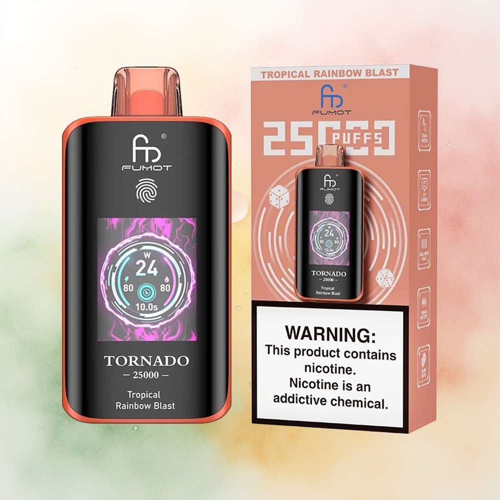 Fumot Tornado 25000 Puffs Tropical Rainbow Blast HD Rechargeable