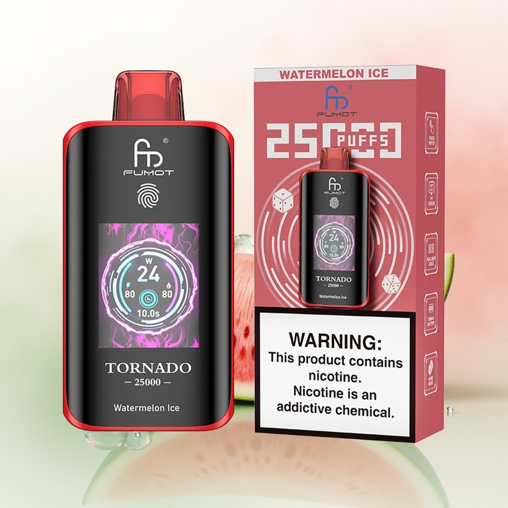 Fumot Tornado 25000 Puffs Watermelon Ice HD Screen 700mAh Rechargeable