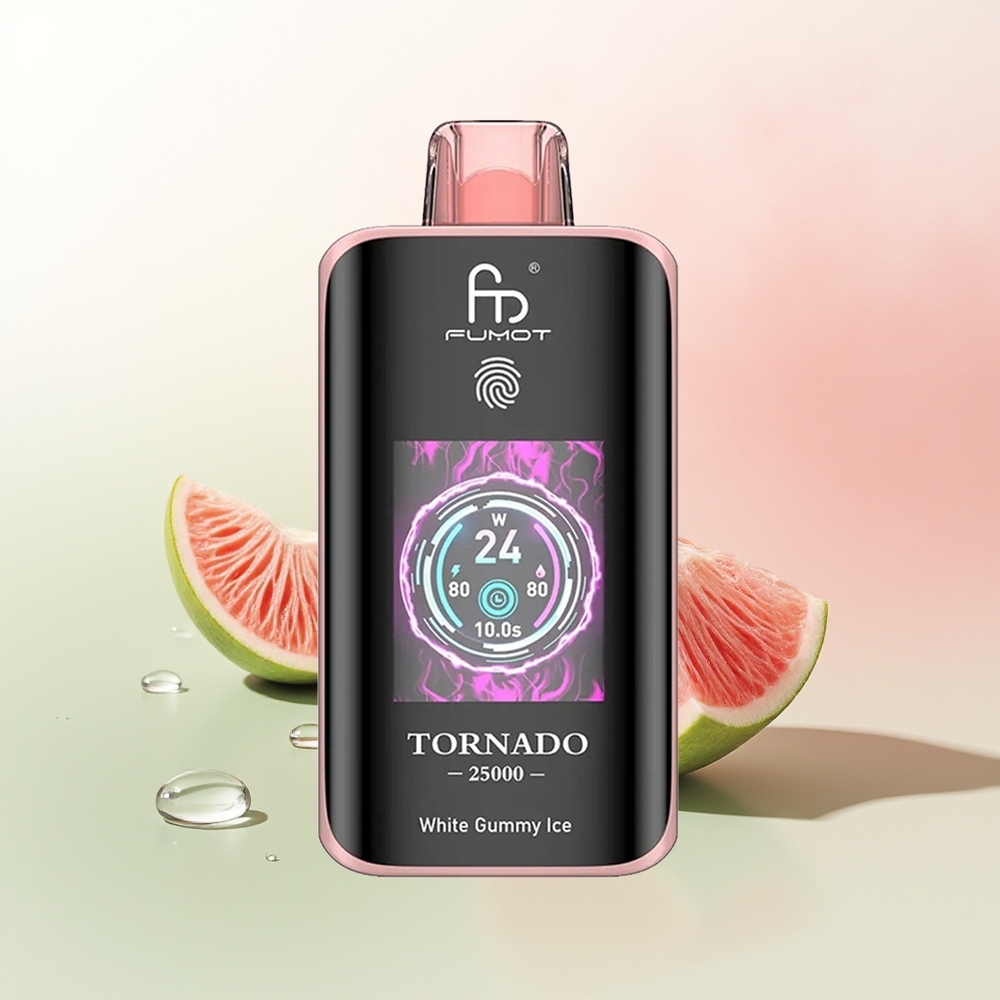 Fumot Tornado 25000 Puffs White Gummy Ice with HD Screen & 700mAh Battery