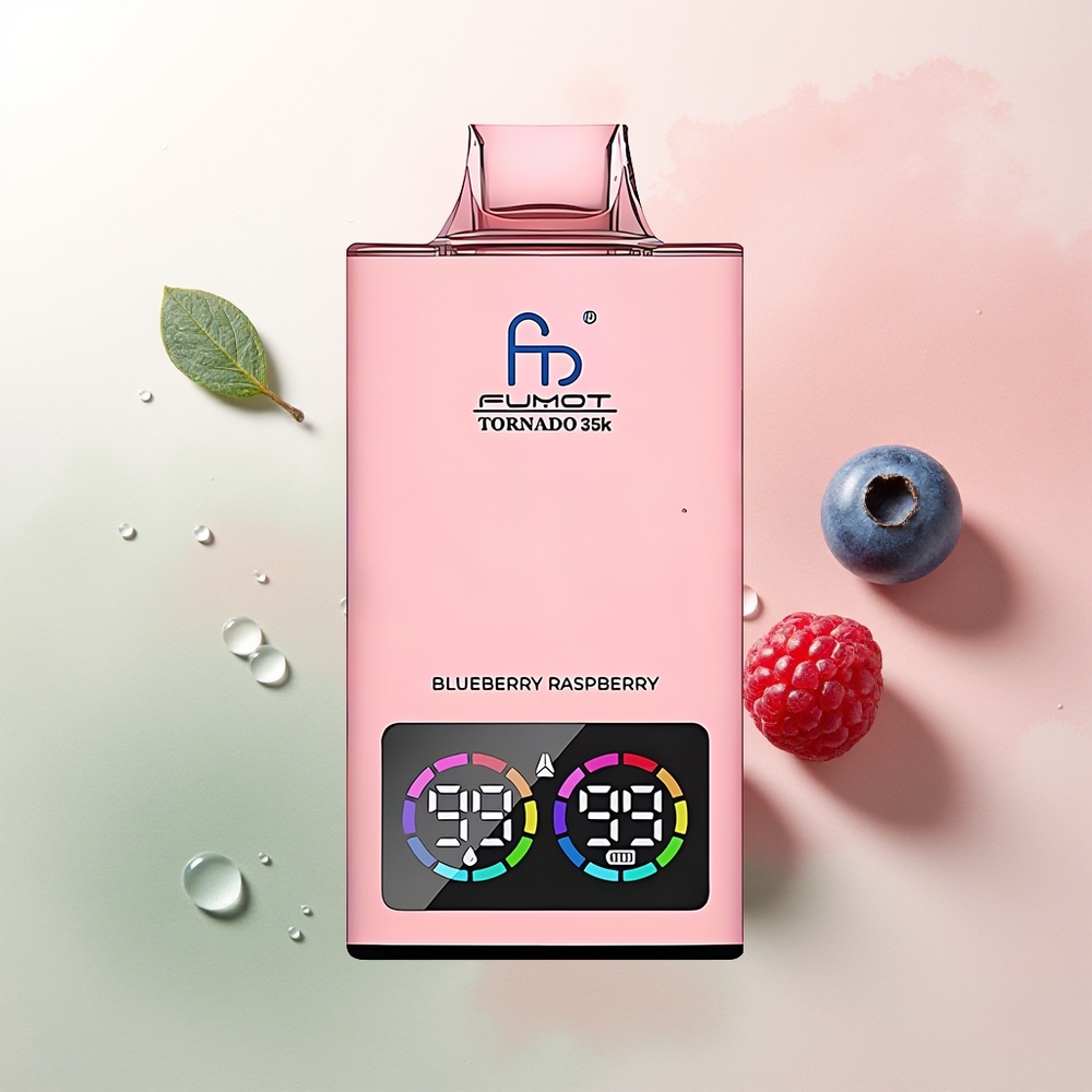 Fumot Tornado 35000 Puffs Blueberry Raspberry Dual Mesh Fast Charging