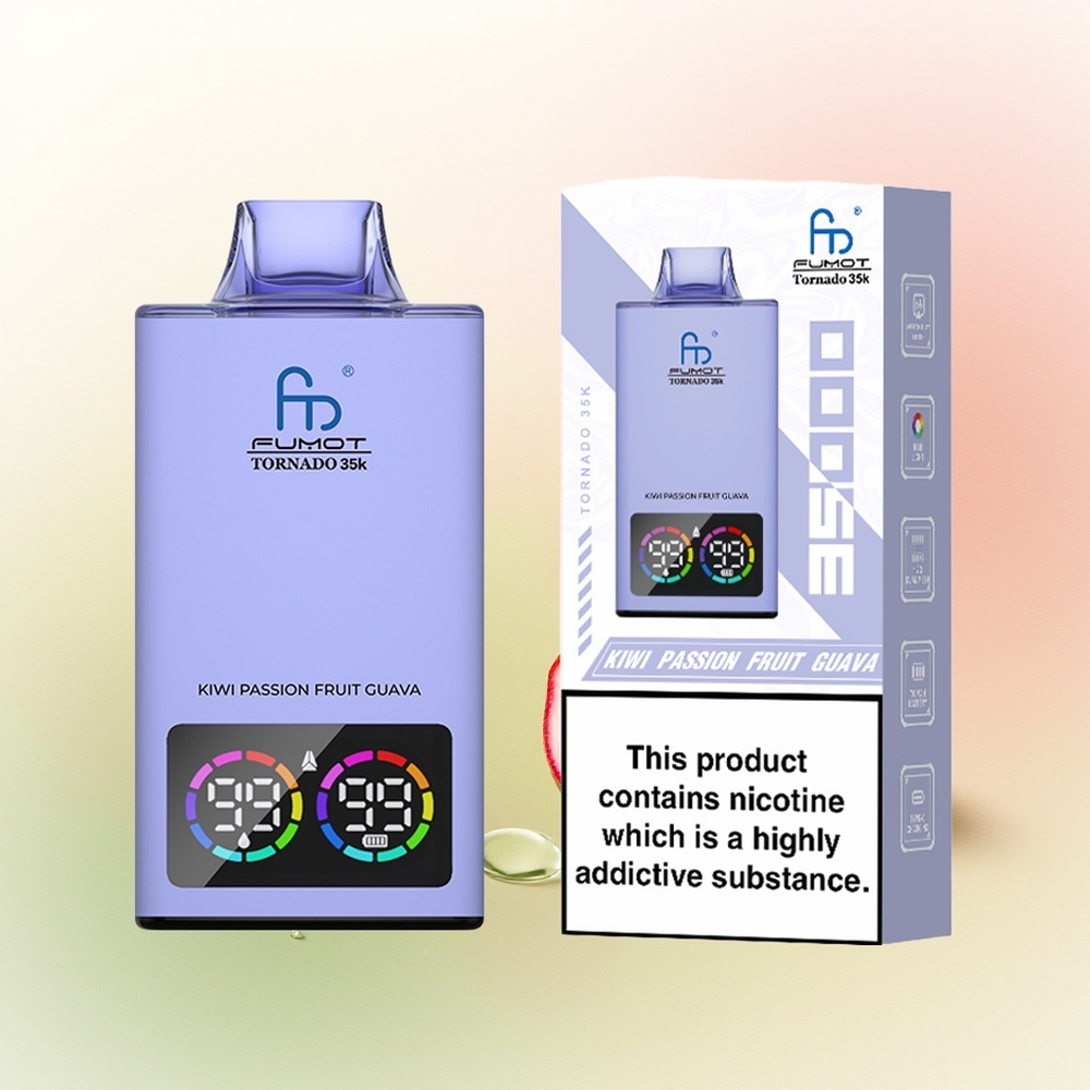 Fumot Tornado 35000 Puffs Kiwi Passion Fruit Guava Dual Mesh RGB Vape